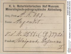 Etiketten zu Akanthit (Argenit) (NHMW-MIN-Ak393)